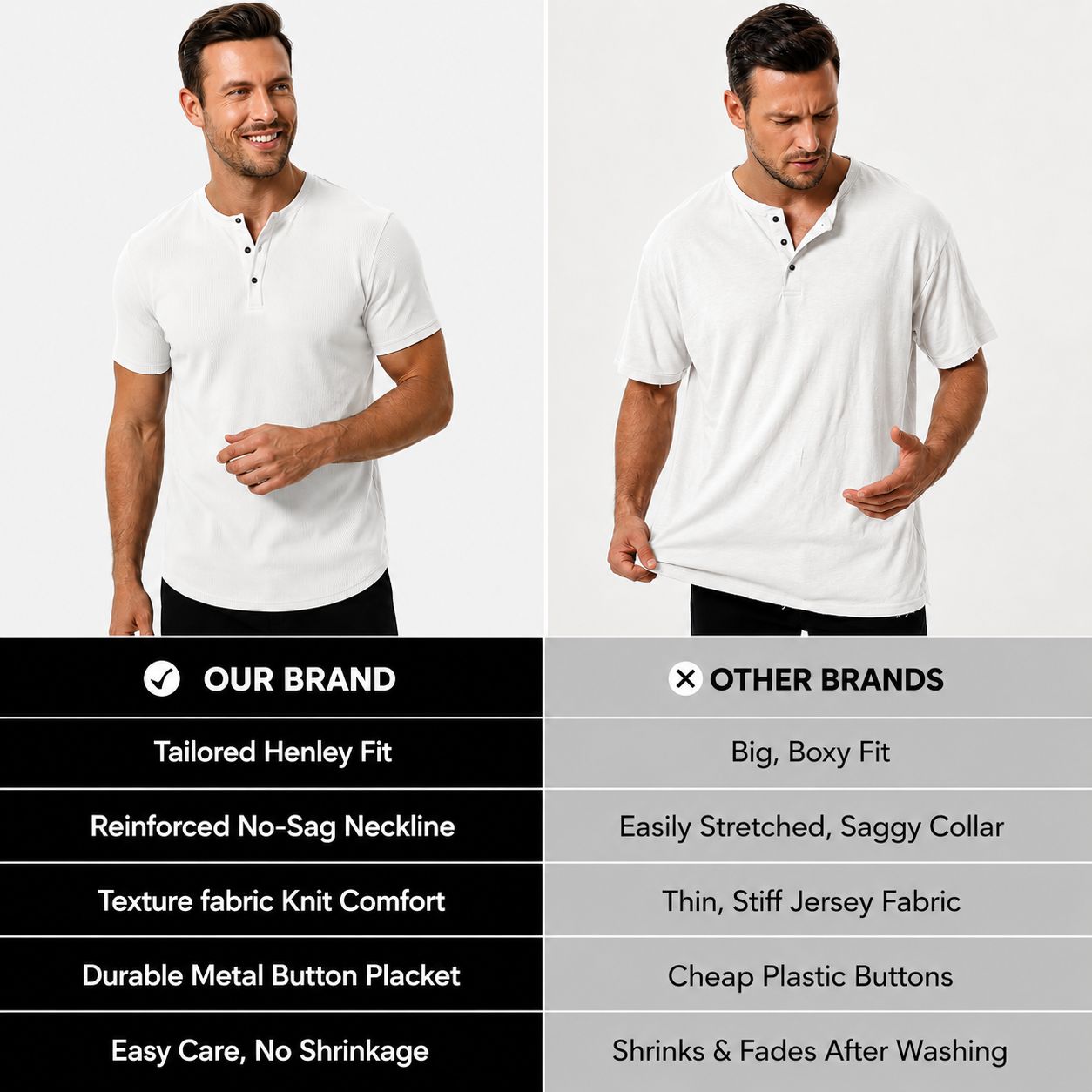 Men's Stylish Muscle Henley Shirt