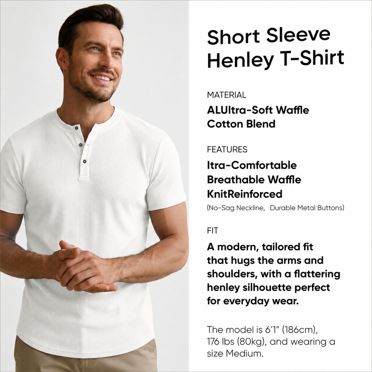 Men's Stylish Muscle Henley Shirt